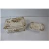 Image 5 : White Ceramic Cigarette Case & Ashtray, (2) Plaster Wall Hangings