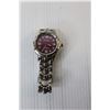 Image 2 : Panama Jack Silver Wristwatch With Purple Face - Working