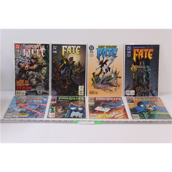 (8) Comics - Fate #14 - 16; Fury of Firestorm; Foolkiller #2 - 4