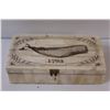Image 2 : Whale Bone Replica 1793 Scrimshaw Reproduction Trinket / Jewelry Box