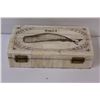 Image 5 : Whale Bone Replica 1793 Scrimshaw Reproduction Trinket / Jewelry Box