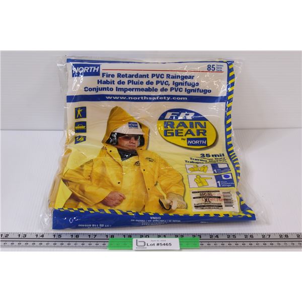 North Fire Retardant PVC Raingear 35 Mil Medium Duty Size XL - New in Bag