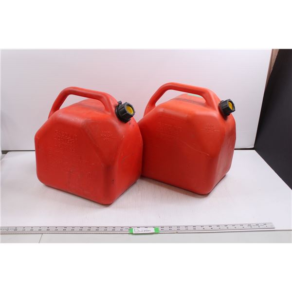 (2) 20L Jerry Cans (Gasoline) - Caps Missing (As is Condition)