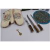 Image 3 : Oven Mitts, Air Freshener, Sheffield England Carving Knife Set w/Bone Handles, Pot Holder, Key Chain