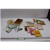 Image 1 : (12) ESSO Mini Books of Varying Subject Matter, Christmas Themed Box w/Lid & Vintage Catholic Metals