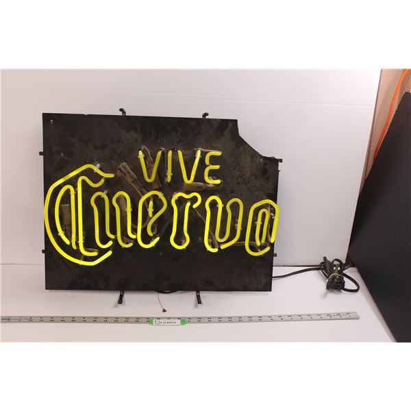 Vive Cuervo Neon Sign (Working) - Corner Broken (As is Condition)