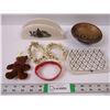 Image 1 : Napkin Holder, Trinket Dish, Bracelets, Change Purse, Tiny Stuffed Bear