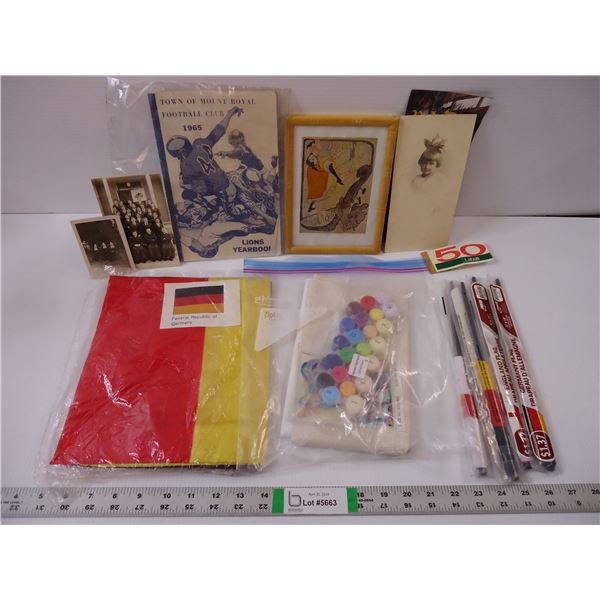 (1) Large and (4) Small Germany Flags, Paint by Number Kit,(3) Vintage Pictures, Yearbook, Transit T