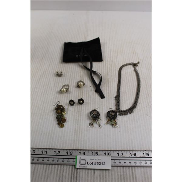 (5) Pairs Earrings, Necklace