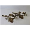 Image 2 : (2) Brass Wall Hanging Candle Holders - Leaf Flower Pattern