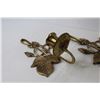 Image 3 : (2) Brass Wall Hanging Candle Holders - Leaf Flower Pattern