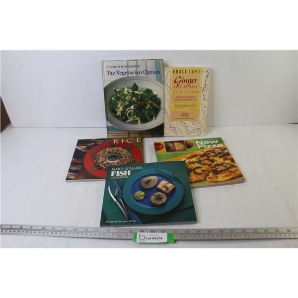 (5) Cook Books - Rice - Pizza - Fish - Ginger - Vegetarian