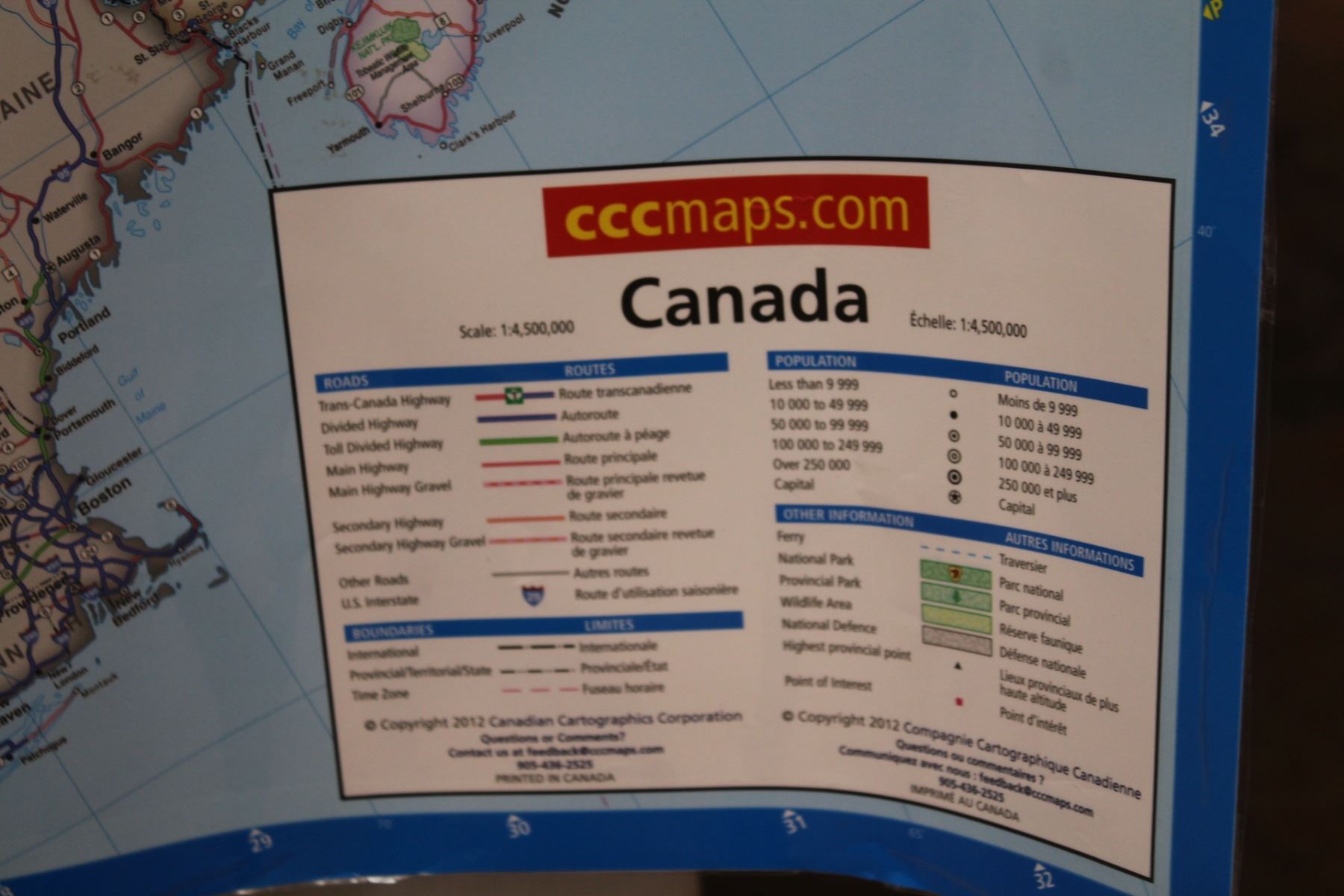 *Laminated CCC Maps .com Map of Canada - Bodnarus Auctioneering