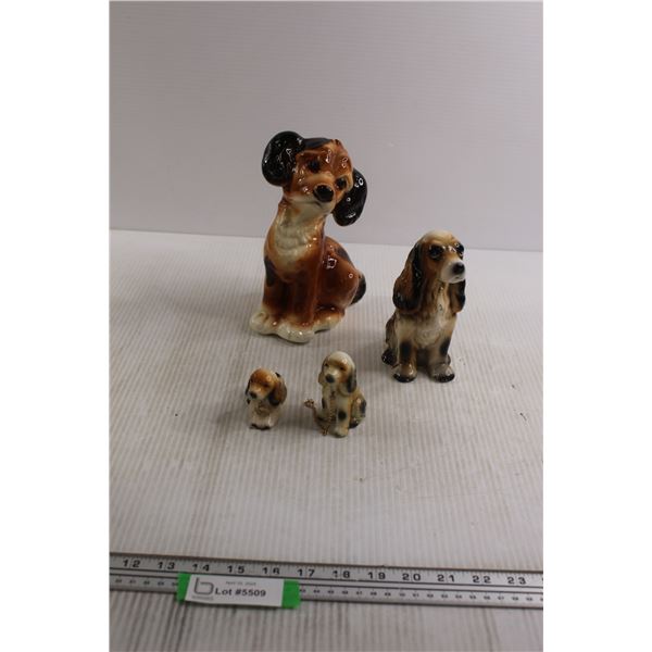 (4) Dog Figurines