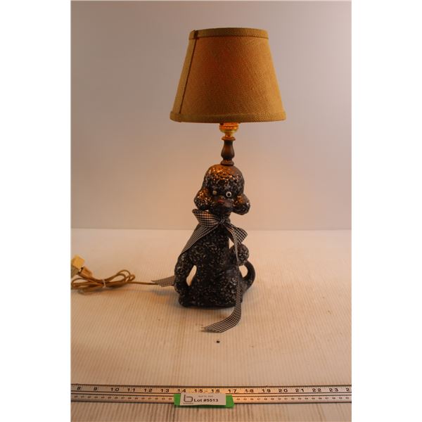 Black Poodle Lamp - As Is, Half Blind