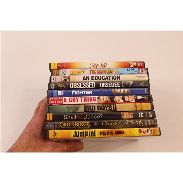 (10) DVDs of Varying Subject Matter - "an Education", "obsessed", "Bad Boys II", "A Guy Thing", "The