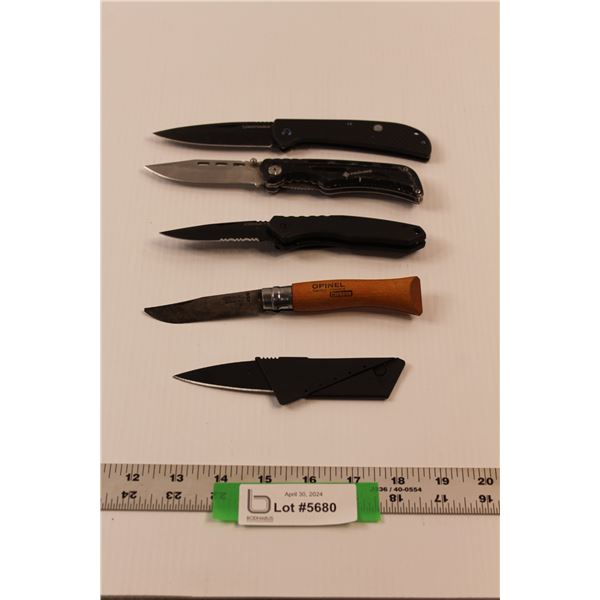 (5) Folding Knives of Various Manufacturers