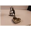 Image 9 : (10) Tin/Pewter Knik-Knacks, Heart Box, Statue, (2) Mini Pitchers & Cup