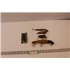 Image 1 : (4) Vintage Plug Fishing Lures (2- Wooden Repainted Or Paintless of Unknown Manufacturer, 1- 7.5" Ho