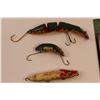 Image 6 : (4) Vintage Wooden Plug/Jointed Fishing Lures (1- Lucky Strike, Others Unknown Manufacturer as they 