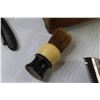 Image 3 : Vintage Wooden Jewelry Box w/Hair Trimmer - Straight Razor - Shaving Brush