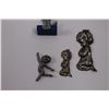 Image 2 : (4 pcs) Pewter Knick-Knacks (One w/missing Base) - Made in Italy