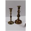 Image 2 : (5 pcs) Brass - (2) Candle Sticks, Mouse, Heart Bowl w/Handle & Tear Drop Dish