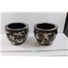 Image 1 : (2) Asian Crane Planters/Pots