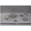Image 1 : Crystal Ashtray, Glass Vase, Glass Flower Frog, Pedestal Dish w/ Glass Dome Cover & Crystal Dish w/G