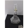Image 2 : (9 pcs) Glass & Crystal - Decanter w/Stopper, Candy Dish, (2) Ashtrays, (2) Dishes & (2) Vases
