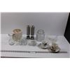 Image 1 : (1 pr) Uline Battery Operated Salt/Pepper Grinders, (2) Vases, Cookie/Tabacco Jar, (4) Italian Candl