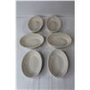 Image 6 : (4) Cow Themed Plates, (7) Clear Glass Plates, (2) Cow Themed Glasses, (6) Oval Earthenware Bowls