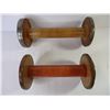 Image 4 : (2) Vintage Industrial Wooden Spools