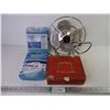 Image 1 : Torcan Fan (works),Cigar Box and (2) Cryopak Ice Packs