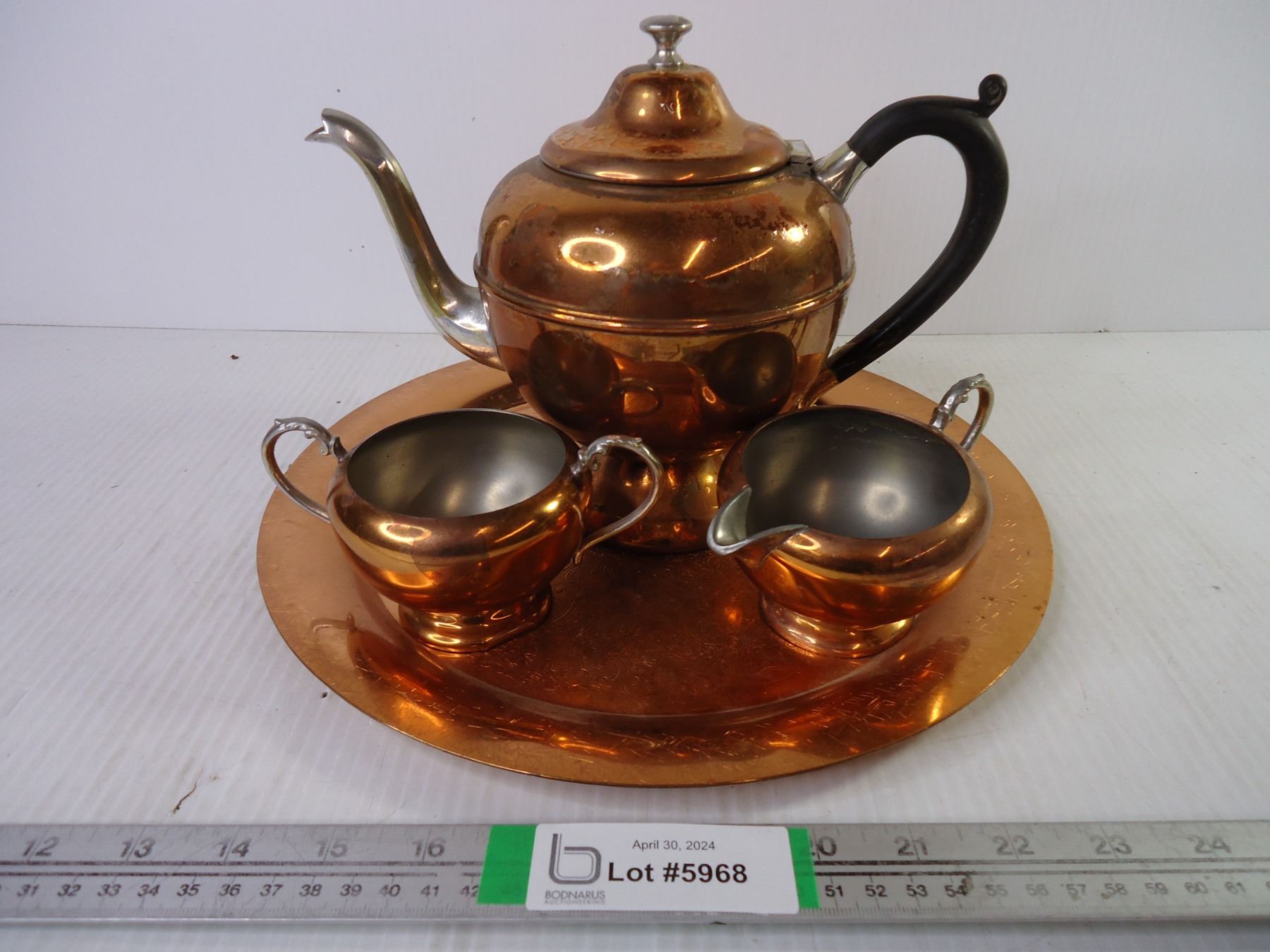 Cooper Tea Set Vintage Copper Tea Set
