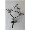 Image 3 : Metal Candle Holder, (2) Metal Plant Holders