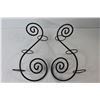 Image 6 : Metal Candle Holder, (2) Metal Plant Holders