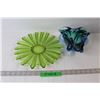 Image 1 : (2) Art Glass Pieces - Plate, Bowl