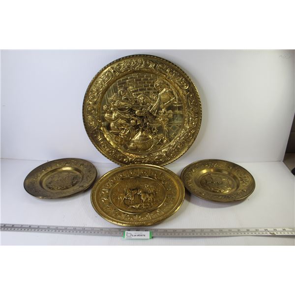 (4) Brass Decor Plates