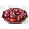 Image 2 : Wooden Tray w/Plastic Apples & Cherries - Plastic Snack Dish
