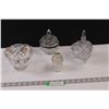 Image 1 : (5 pcs) Crystal Candy Dishes & Dominion - 9 Clear Glass Insulator