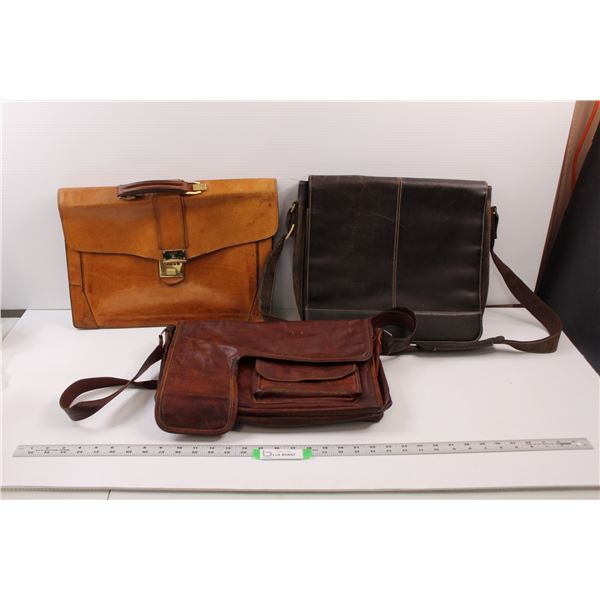 (3) Genuine Leather Laptop/Briefcases