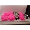 Image 1 : (4) Feather Boas (3- Pink, 1- Black/White) & Panasonic Cordless Phone w/Base and Cords (Untested)
