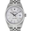 Image 1 : Rolex Mens Stainless Steel 36MM Silver Index Engine Turn Datejust Wristwatch