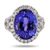 Image 1 : 13.17 ctw Tanzanite and 1.53 ctw Diamond Platinum Ring (GIA CERTIFIED)