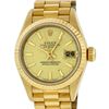 Image 1 : Rolex Ladies Quickset 18K Yellow Gold Champagne Index Datejust President Wristwa