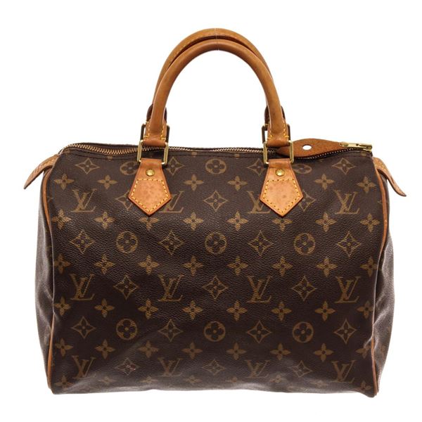 Louis Vuitton Brown Monogram Canvas Speedy 30 Satchel Bag