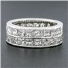 Image 2 : 14k White Gold 6.0 ctw Princess Channel Diamond Dual Double Row Eternity Band Ri