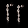 Image 3 : 4.01 ctw Diamond 18K White Gold Dangle Earrings