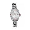 Image 2 : Rolex Ladies Quickset Stainless Steel Silver Index 18K White Gold Diamond & Ruby